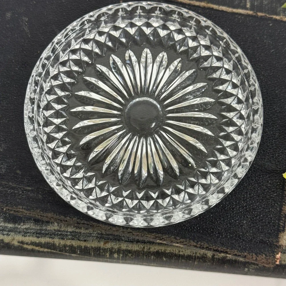 Vintage FB Rogers Crystal Coaster Set of 6 Silver plated Lion Paw Footed holder